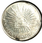 elf Mexico 1 Peso 1901  ZsFZ  Cap and Ray   Zacatecas Mint C49 — photo 1