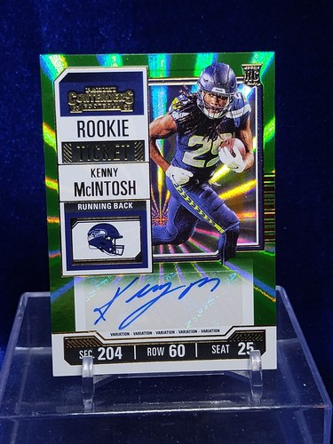 2023 Contenders Kenny McIntosh Rookie Ticket Auto Variation SSP Green Laser