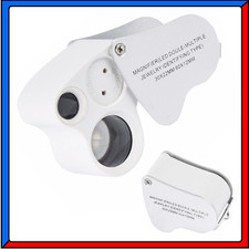 Lente di ingrandimento con Luce LED e UV Doppia 25x 50x Pieghevole Francobolli