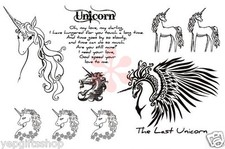Elegant Temporary Tattoos, Finger, Shoulder, Arm Tattoo - Unicorn