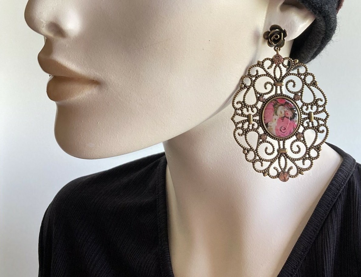 Boucles d'oreilles LAGA Au nom de la Rose en argent massif