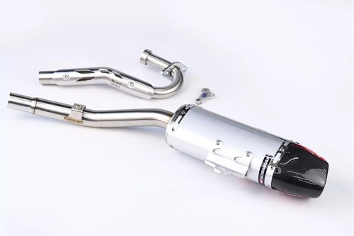 KAWASAKI KLX140 KLX140L R 140RF FULL SYSTEM EXHAUST MUFFLER REAR PIPE CARBON RS9 - Picture 2 of 7