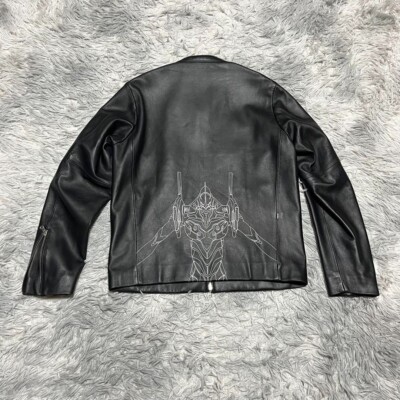 【TAKEO KIKUCHI】leather jacket Takeo Kikuchi Evangelion Leather Jacket Black EVA Unit 01