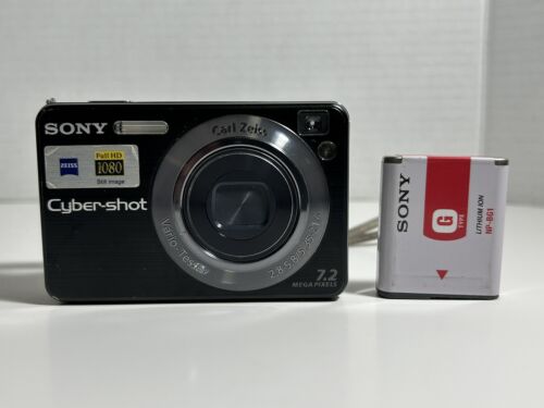 Sony Cyber-Shot DSC-W125 Carl Zeiss 7.2 Mega Black Scratched Display - Picture 1 of 16