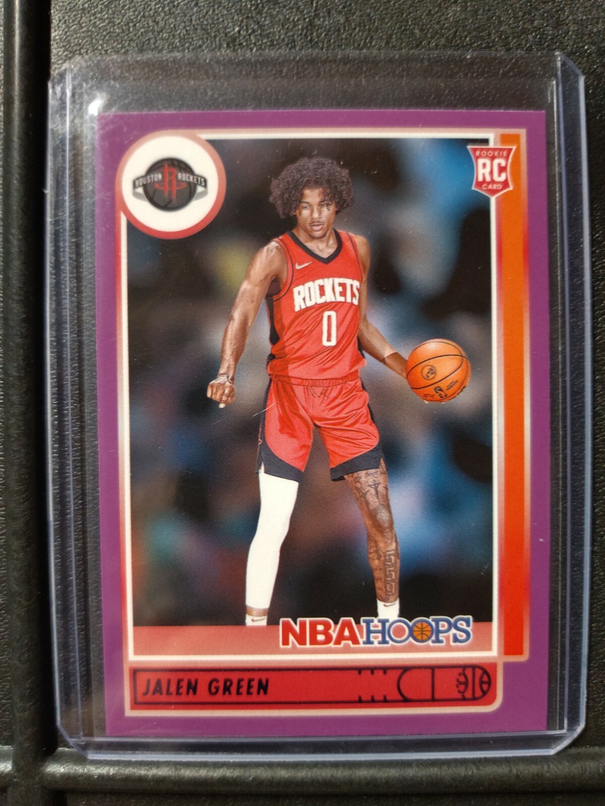 2021-22 NBA Hoops Jalen Green PURPLE FOIL Rookie Card RC SP #218 Houston Rockets