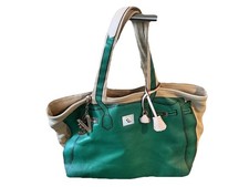 V73 Shopper Handtasche Grün Luxus Bag Top Anhänger Groß Rot UVP 179 Euro Cool