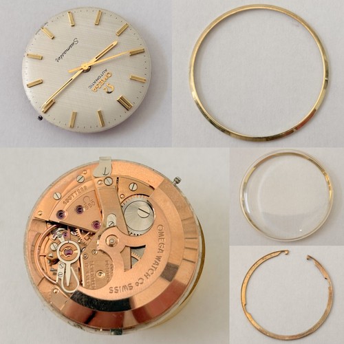 Omega Cal 550 Watch Movement Parts Dial Balance Spring Plate Fork Wheel Rotor 10