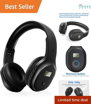 Wireless FM Radio Headphones Over Ear Bluetooth Ear Muffs for Outdoor