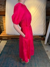 Ulla Johnson Issa Orchid Pink Midi Dress with Rope Tassel Belt