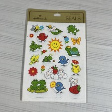 New 80's Hallmark Happy Smiling Mouse Frog Turtle Bird Sun 4 Sheets Stickers