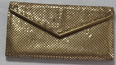 RARE Vintage Eisenberg Gold Coin Mesh Clutch Handbag 6.5'' x 3.25'' A5 