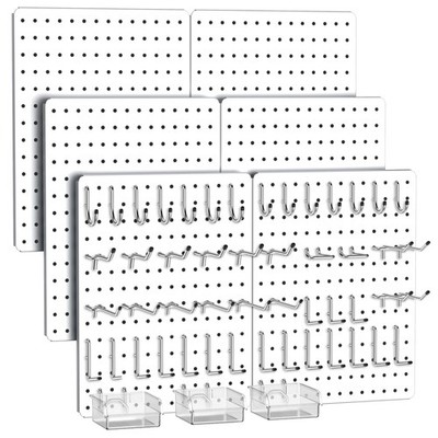 Peg Board, 112pcs Metal PegBoard Organizer with Accessories, 6 Pack 16'' x 12...