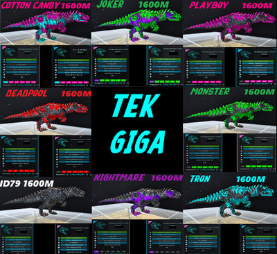 Arche Survival Ascended PVE Tek Giga 1600m Top Stat Tron Monster Nightmare Joker