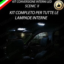 KIT LED INTERNI RENAULT SCENIC II KIT COMPLETO 6000K CANBUS CONVERSIONE COMPLETA