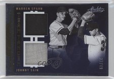 2022 Absolute Team Tandem Materials 27/49 Johnny Sain Warren Spahn HOF 1k5