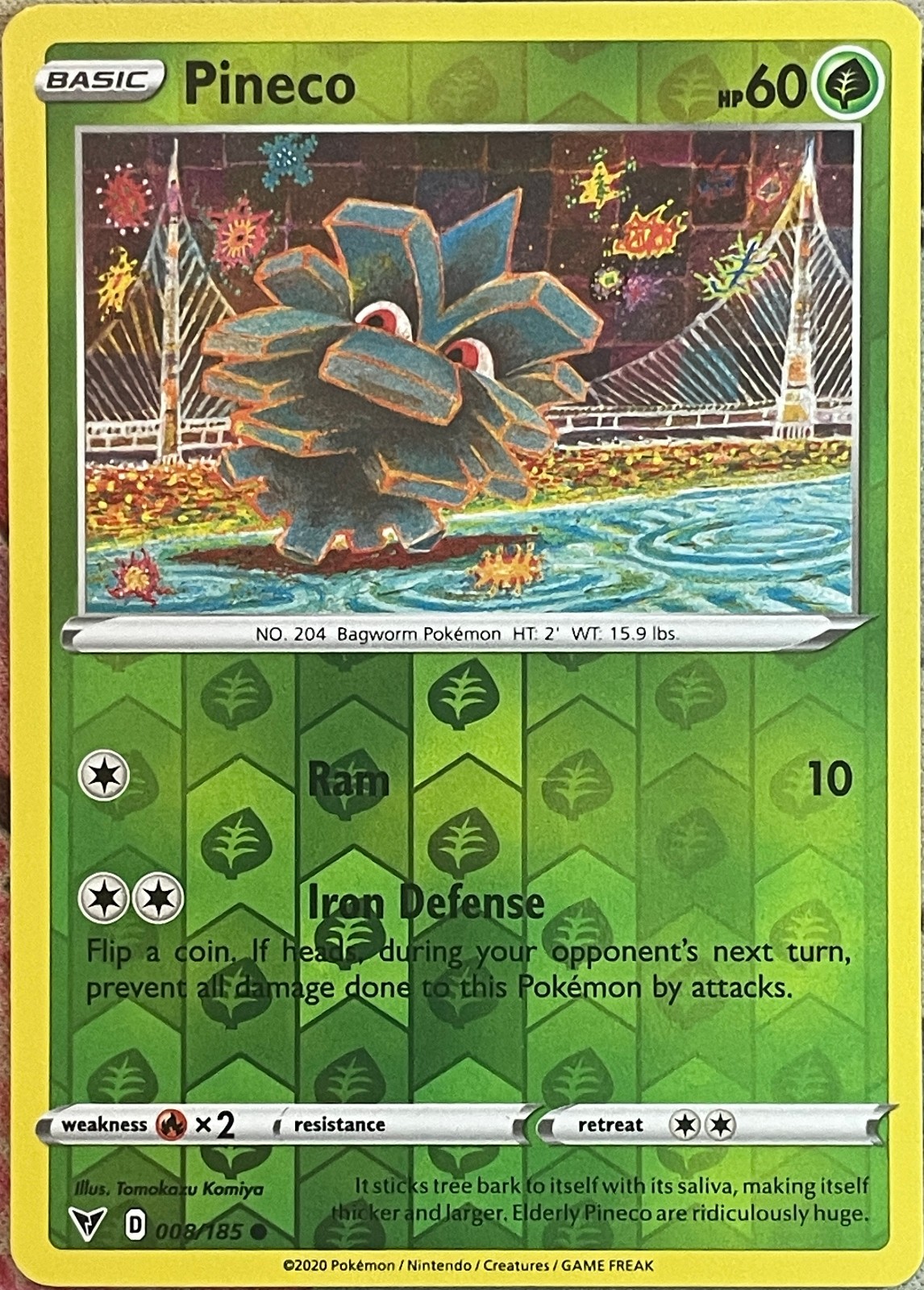 Pineco Reverse Holo - 008/185 - Vivid Voltage Pokemon 2020
