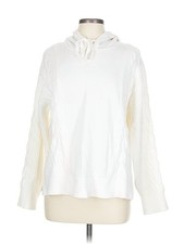 Lou  Grey Women White Pullover Hoodie L