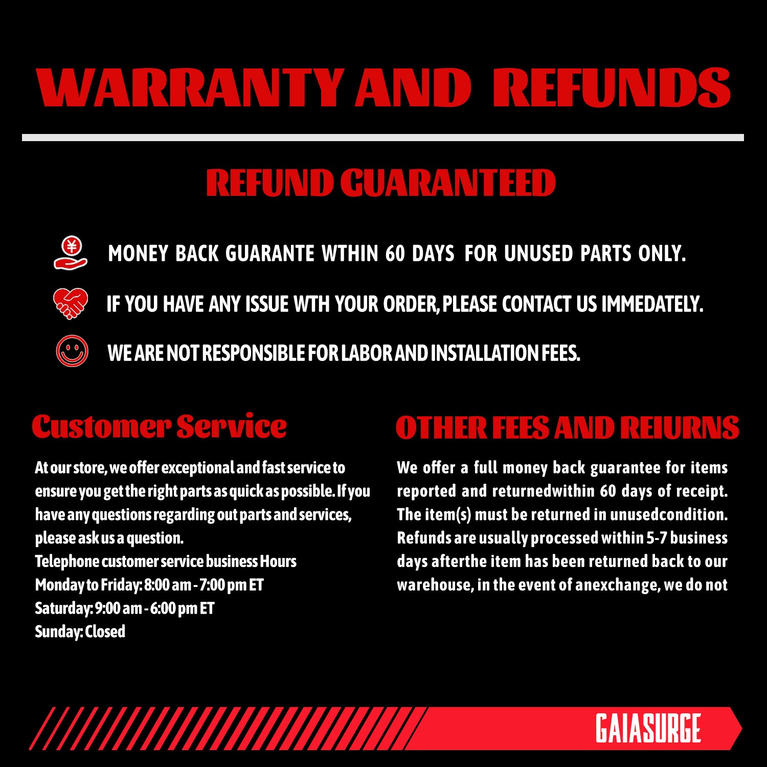 Rear Drilled Rotor Brake Pads for Chevy Impala 2010-2017 Buick LaCrosse Regal