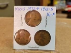 1910-S 1912-D 1912-S Lincoln Cents Wheat pennies
