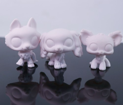 #ad #ad 3Pc LPS White Base Custom Mold Blank DIY Dog Design Paint Kid Husky Chihuahua $10.00