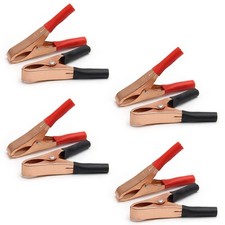 8 PCS 20A Heavy Duty Insulated Alligator Clips Battery Test Clamps Red Black
