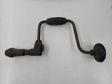Vintage 14" Wooden Handle Hand Crank Brace Drill. Stamped No. 22 