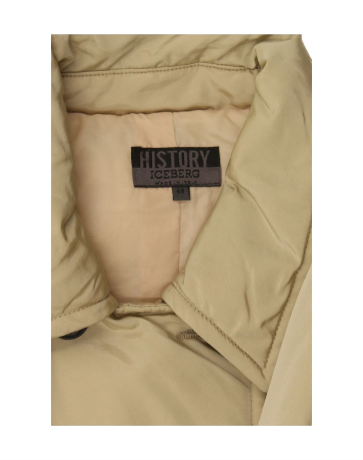 ICEBERG Womens Oversized Double Breasted Coat EU 46 XL Beige Polyamide CY36 image 5
