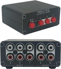Versatile 3 Stereo Source RCA Switch Box - Reversible Input/Output Options