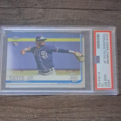 Topps 2019 Chrome Fernando Tatis Jr. Rookie Base #203 San Diego Padres PSA