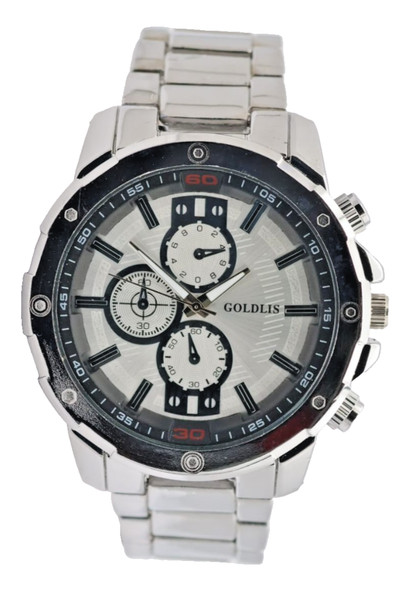 Goldlis Quarz Armband Uhr 44Mm Metallarmband Chrono Look Analog Geschenkidee-image