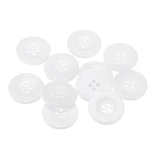 10pcs Resin Sewing Buttons 1-1/4" Round Flat 4 Hole Craft Buttons White