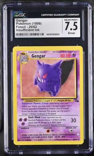 Gengar (Unlimited) graded CGC 7.5 for sale on eBay