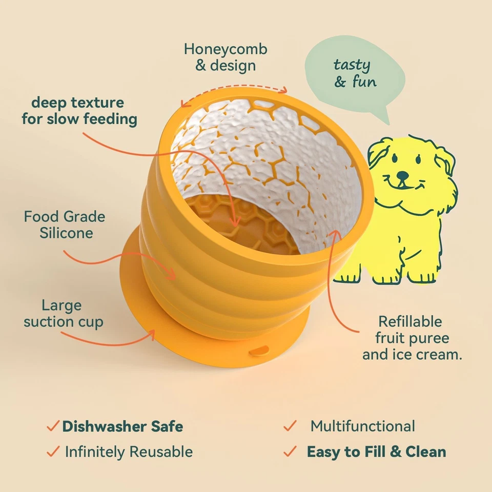 Hot Slow food bowl with suction cup for dogs, anti choking and slow eating bowl - Image 2 of 4