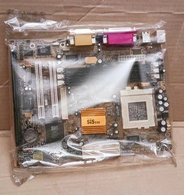 M599LMR SIS530 Super Socket 7 Micro-ATX Motherboard w/built-in VGA & Sound - New - Image 1 of 3