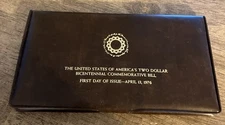 1976 US Two Dollar Bicentennial Commemorative Bill First Day of Issue Apr. 13