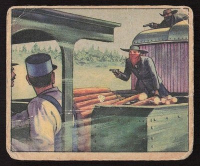1949 Bowman Wild West (R701-19) #A-31 Train Robbery