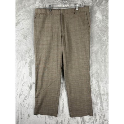 Dockers Colin Dress Pants Mens W38 L30 Flat Front Straight Fit Plaid