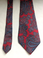 Christian Dior Men's Silk Necktie Hand Made In USA Color Burgundy Base