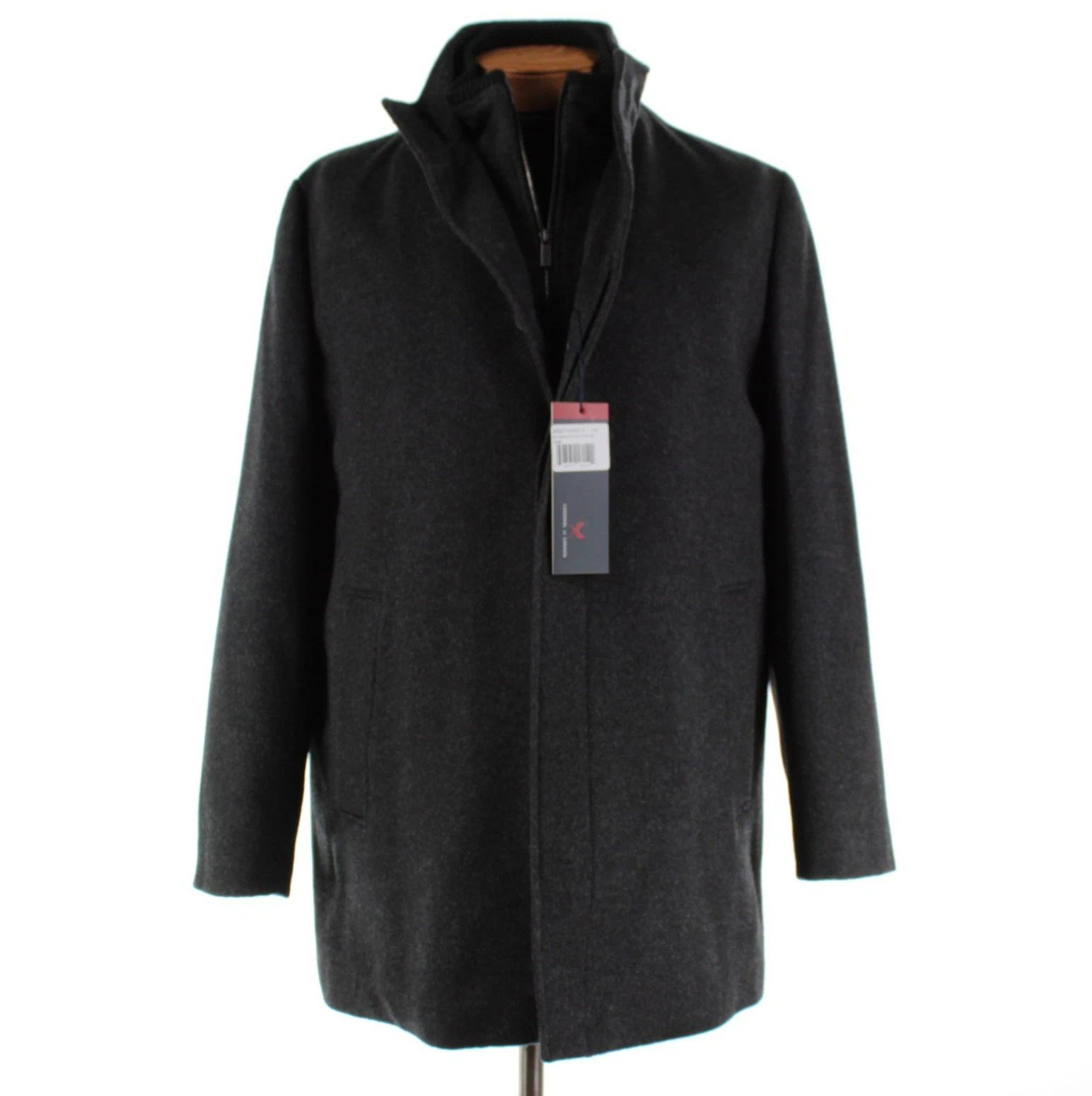 Cardinal of Canada NWT Wool Blend Car Coat w/ Removable Bib Size 44R In Charcoal - product detail image 1
