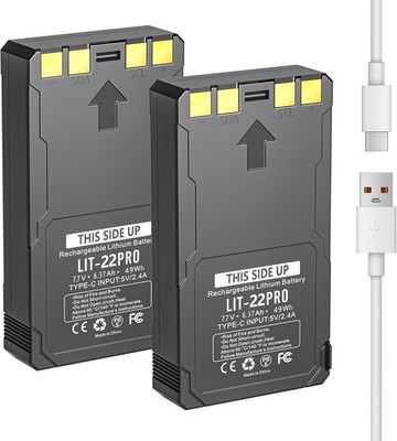 2-Pack Replacement for LIT-22 Rechargeable Lithium Battery Pack(7.7V,6.37Ah)