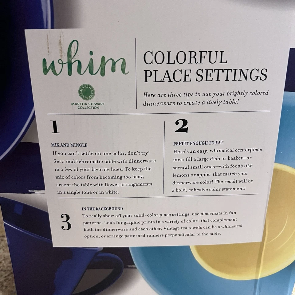 Whim Martha Stewart Dinnerware Set 16-Pc Blueberry Pie Stoneware Plates Mugs New - Image 2 of 4