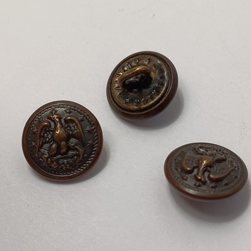 3 Ebonized Copper Superior Quality Vintage Navy Buttons .5 Inch