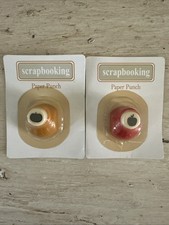 Mini Paper Punch Various Shapes Pumpkin And Apple Lot Of 2 Scrapbooking Crafts