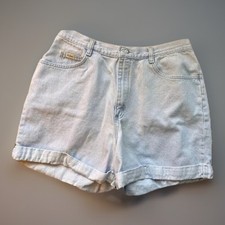 Vintage Lee Riders Cuffed High-Rise Mom Denim Jean Shorts Women's 16 Light Wash
