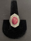 Vintage Nicky Butler India Sterling Silver 925 Raw Ruby Ring Sz 10.75 Art Deco — photo 2