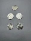 LOT OF 5 - 1/10 OUNCE .999 FINE SILVER ROUNDS  ONE DAY SHIPPING