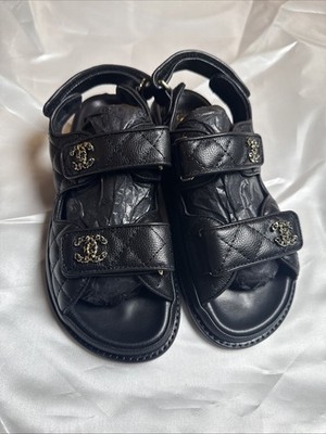 Chanel Grained Calfskin DAD Sandal . EU size 38 . New . No Box