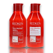 REDKEN FRIZZ DISMISS SHAMPOO & CONDITIONER SET - DUO 10.1 fl oz NEW FREE SHIP