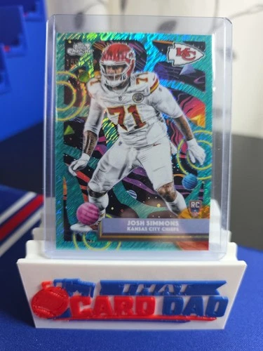 2025 TOPPS CHROME COSMIC FOOTBALL AQUA EQUINOX #/199 RC JOSH SIMMONS