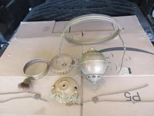 Antique Brass Hanging Ceiling Light 5" Drop In Font and Assorted Parts or Repair